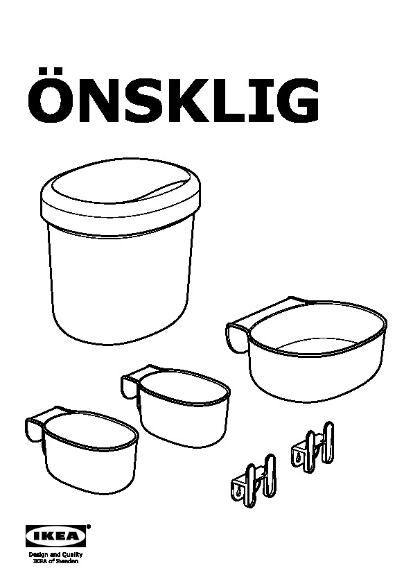 ÖNSKLIG Racks for changing table, set of 4