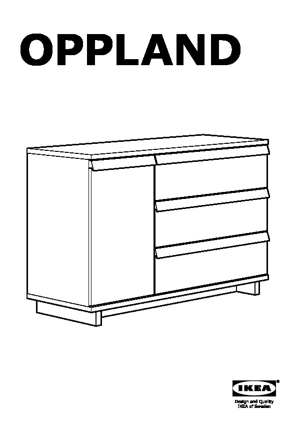 OPPLAND 3 drawer chest with 1 door