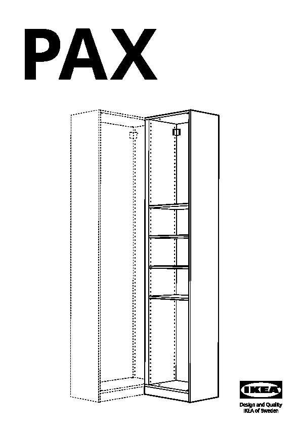 PAX Add-on corner unit with 4 shelves