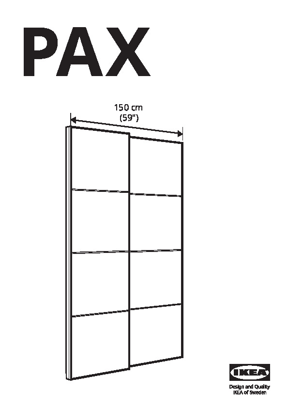 PAX Pair of sliding door frames & rail