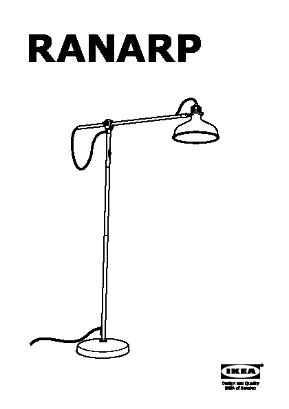 RANARP Floor/reading lamp with LED bulb