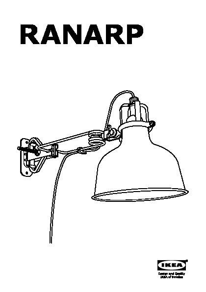 RANARP Wall/clamp spotlight with LED bulb
