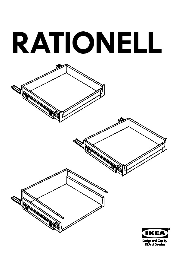 RATIONELL 5-piece fully-extending drawer set
