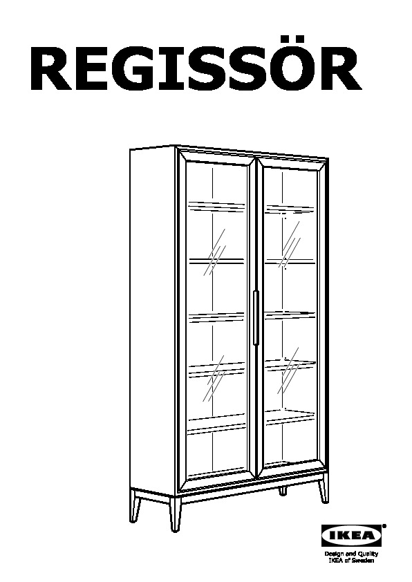 REGISSÖR Glass-door cabinet