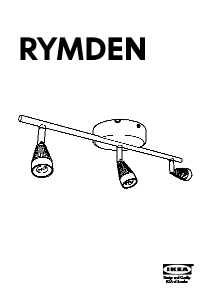 RYMDEN Rail pour plafond LED, 3spots