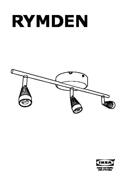 RYMDEN Rail pour plafond LED, 3spots