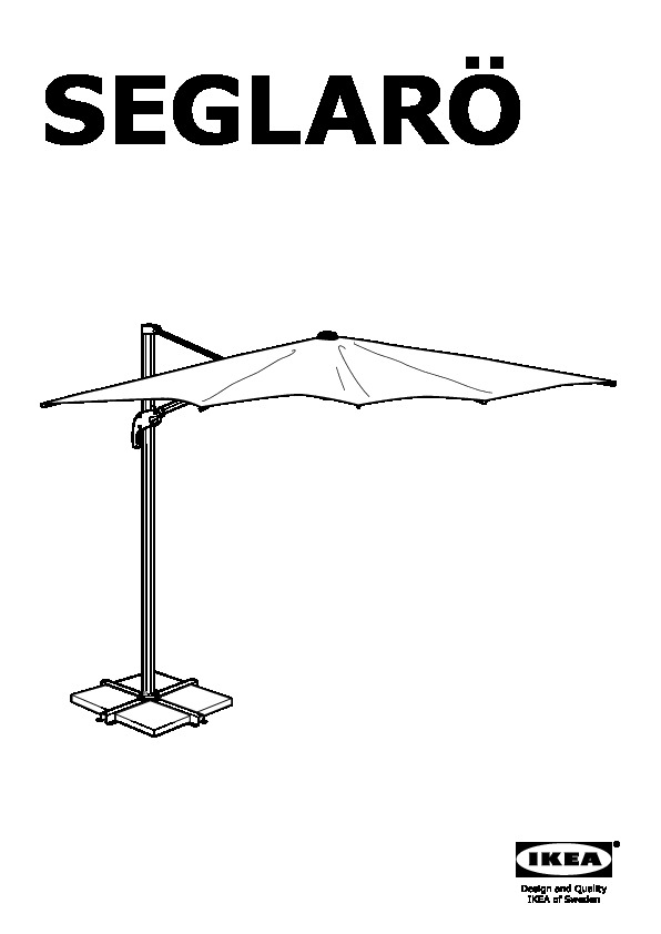 Jaar beoefenaar verder SEGLARÖ / SVARTÖ Hanging umbrella with base tilting beige, dark gray -  IKEAPEDIA