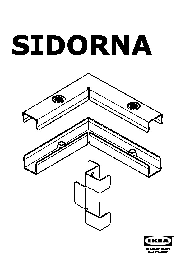 SIDORNA Eck-Verbindungsbeschlag 3-tlg.