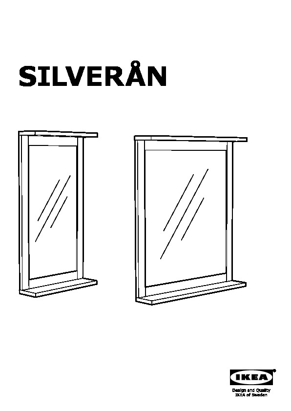 SILVERÅN Mirror with shelf