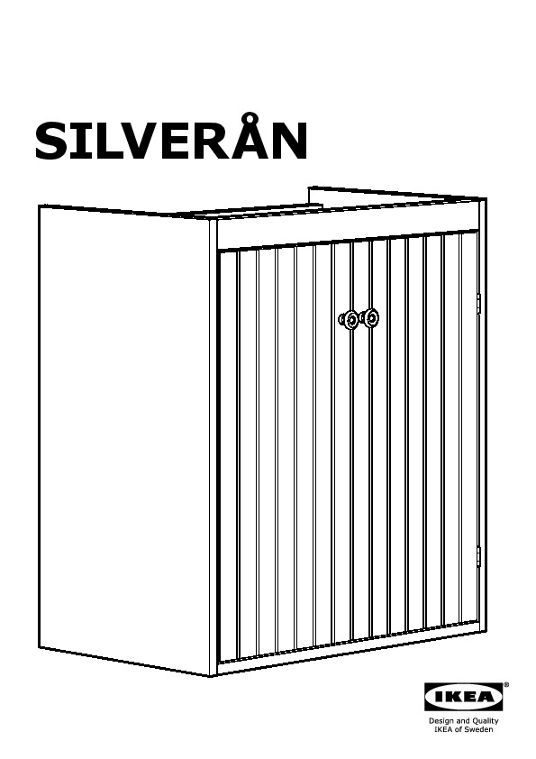 SILVERÅN wash-basin cabinet with 2 doors
