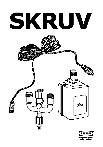 SKRUV Transformer, cord & 3-way connector