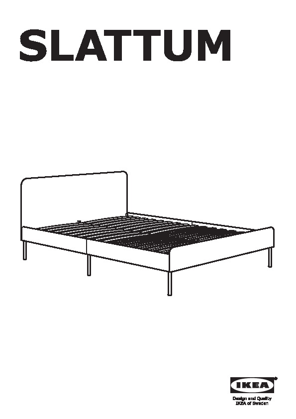 Slattum Upholstered Bed Frame Ikeapedia, King Bed Frame Assembly Instructions