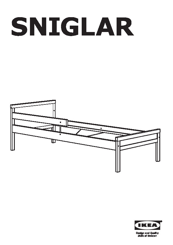 SNIGLAR Bed frame and guard rail, junior