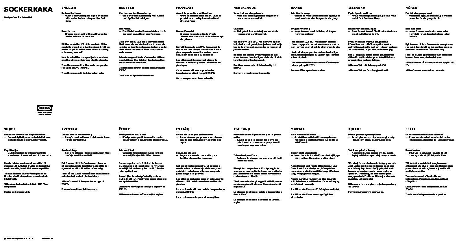 SOCKERKAKA Moule à gâteau, 2 pces