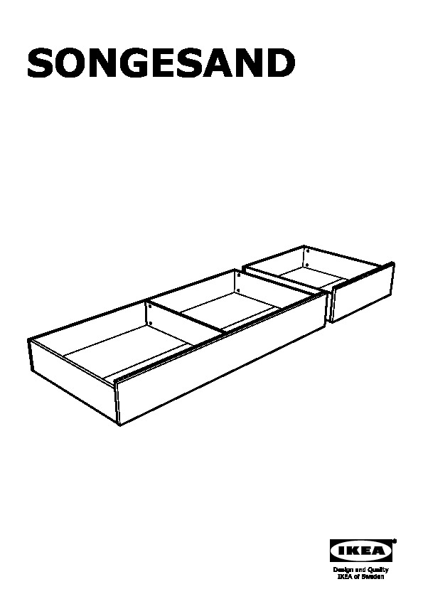 SONGESAND Bed storage box, set of 2
