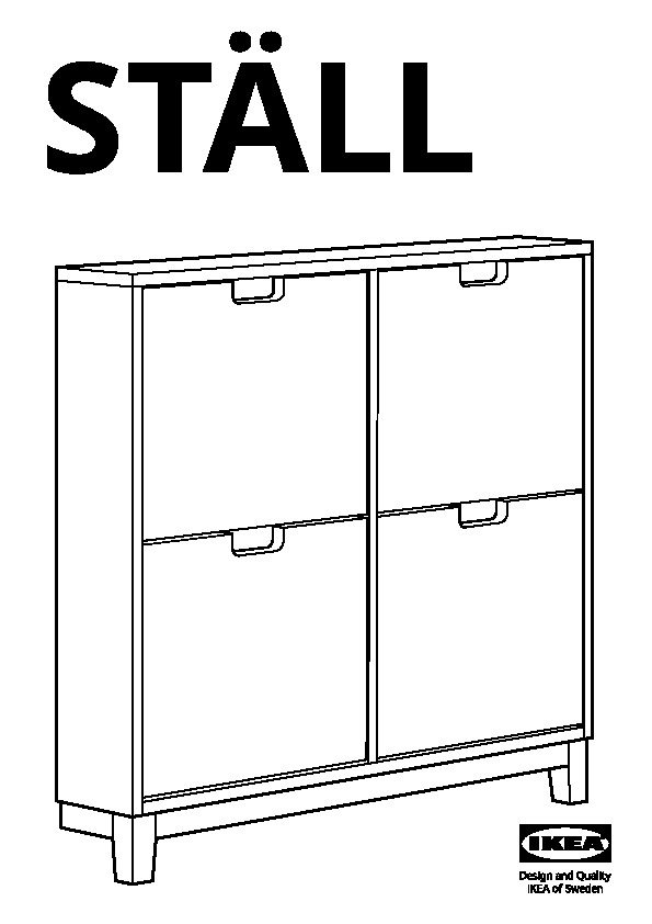 STÃLL Shoe cabinet with 4 compartments