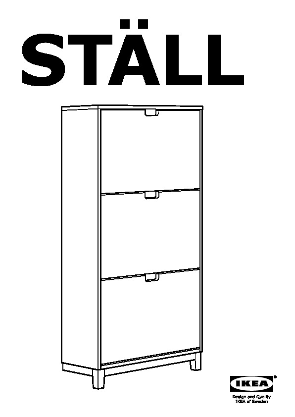 STÄLL Shoe cabinet with 3 compartments