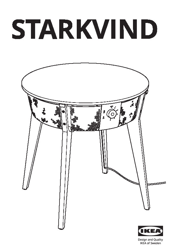STARKVIND Table with air purifier