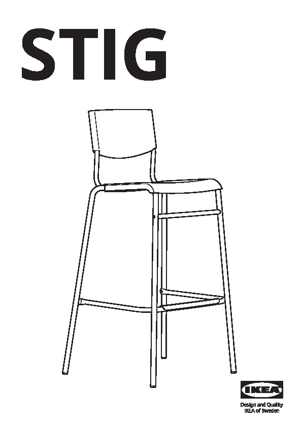 STIG Bar stool with backrest
