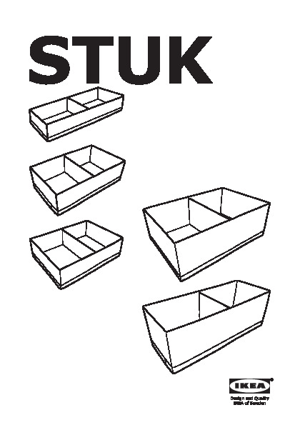 STUK box with compartments, white, 13 ½x20x4 - IKEA