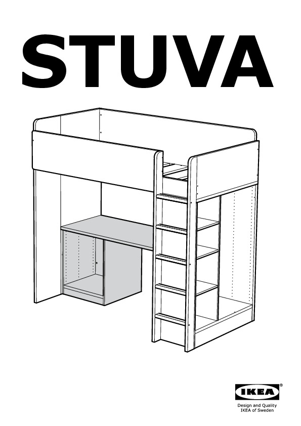 Stuva Loft Bed With 1 Drawer 2 Doors White Black Ikeapedia