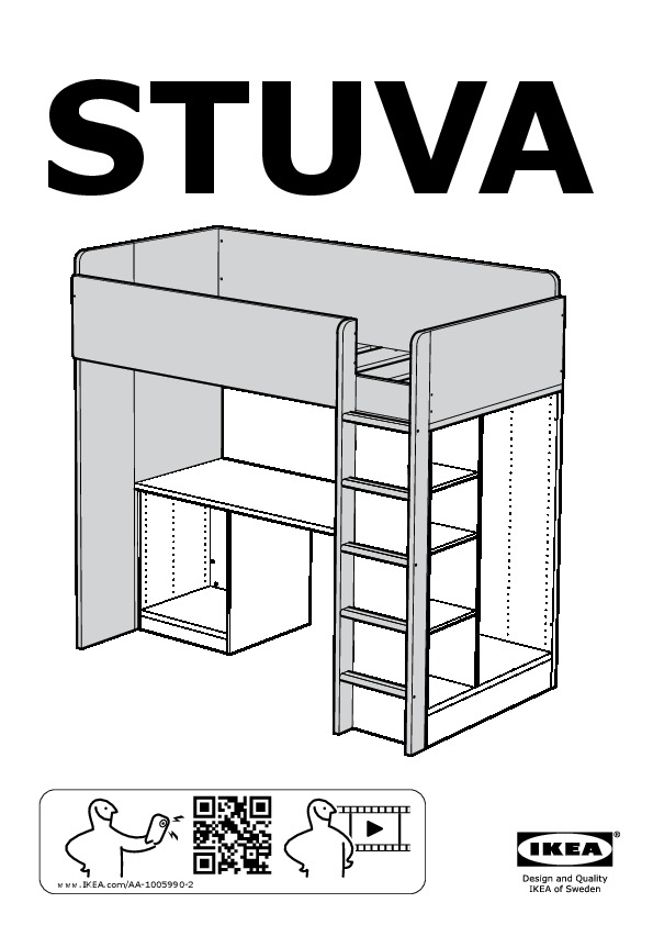 Stuva Loft Bed Combo W 4 Drawers 2, Bunk Bed With Desk Ikea
