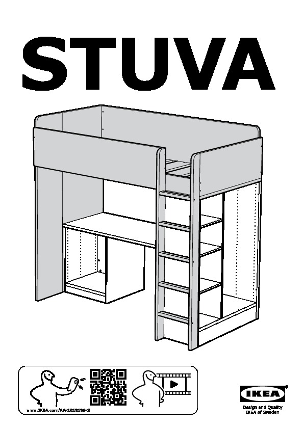 STUVA struct lit mezz + bureau/rangt