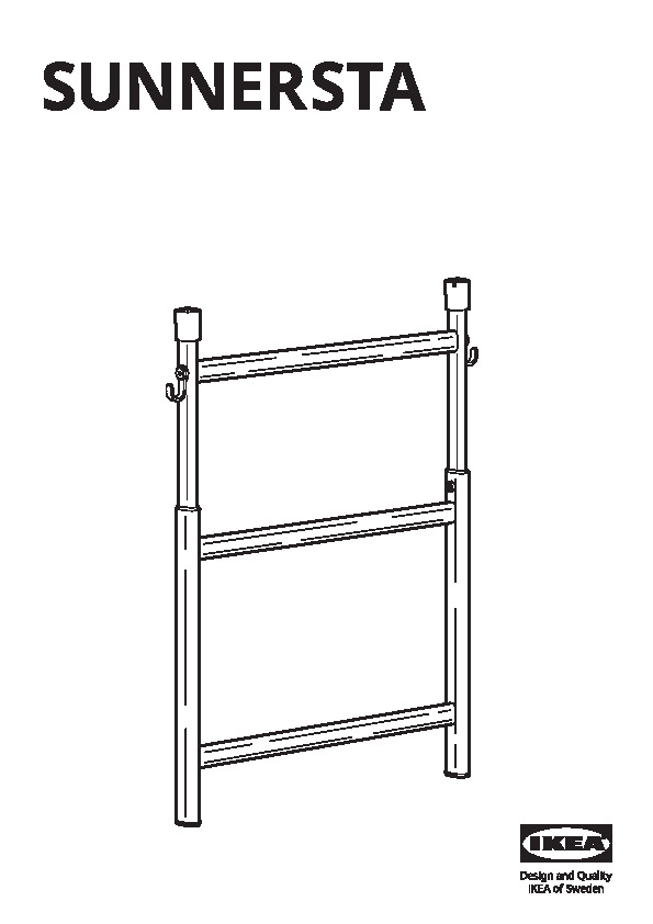 SUNNERSTA Adjustable rack with hooks