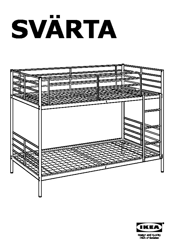 Svarta Bunk Bed Frame Silver Color Ikeapedia