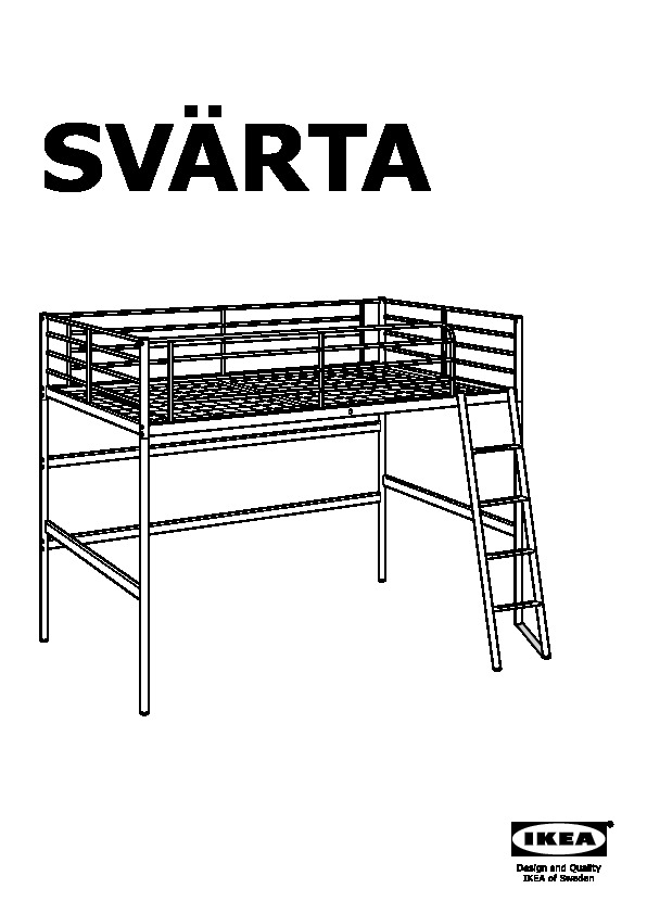 Svarta Struttura Per Letto A Soppalco Color Argento Ikea Italy