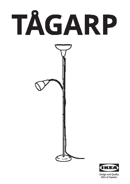TÃGARP Floor uplighter/reading lamp