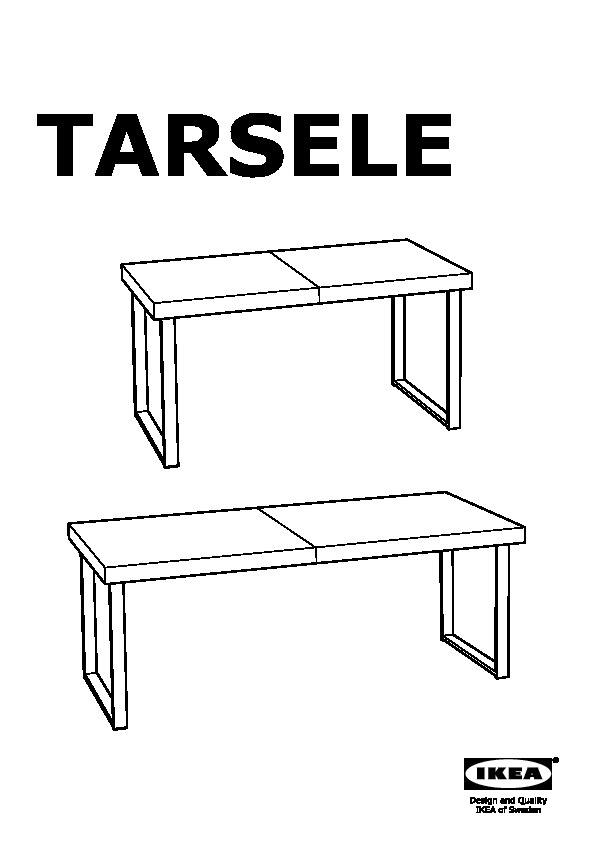 TARSELE Table extensible, plaqué chêne/noir, 150/200x80 cm - IKEA