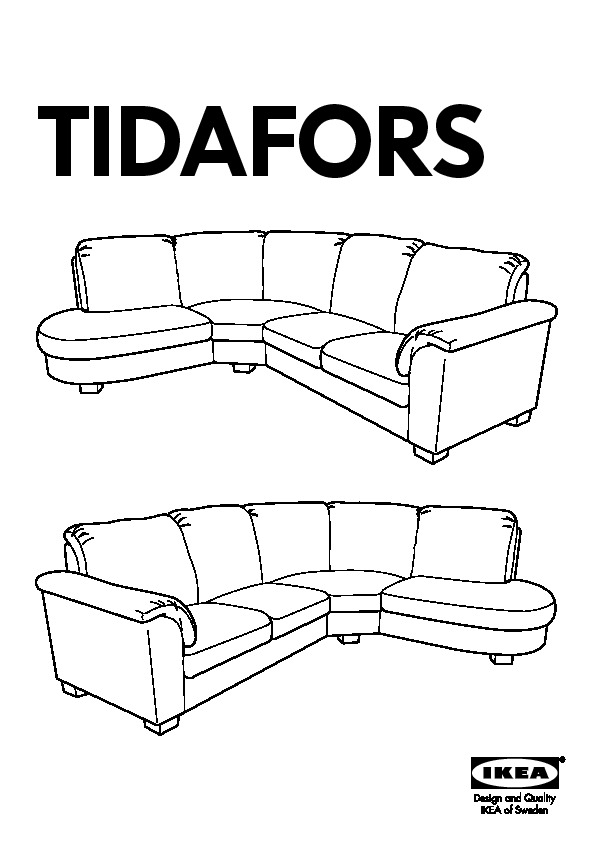 TIDAFORS Corner sofa with arm left