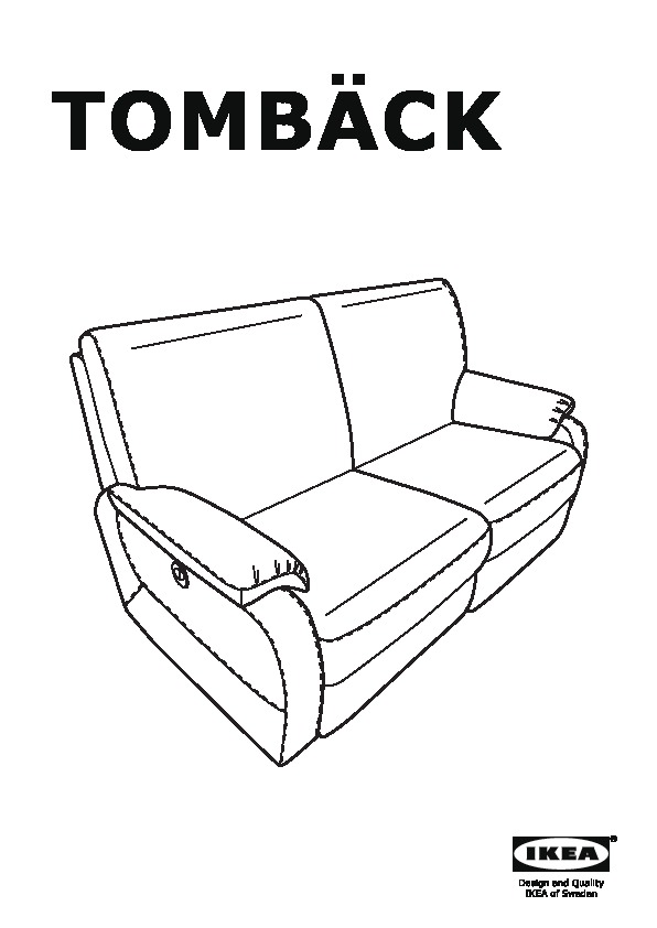 TOMBÄCK Sofa with adjustable seat/back