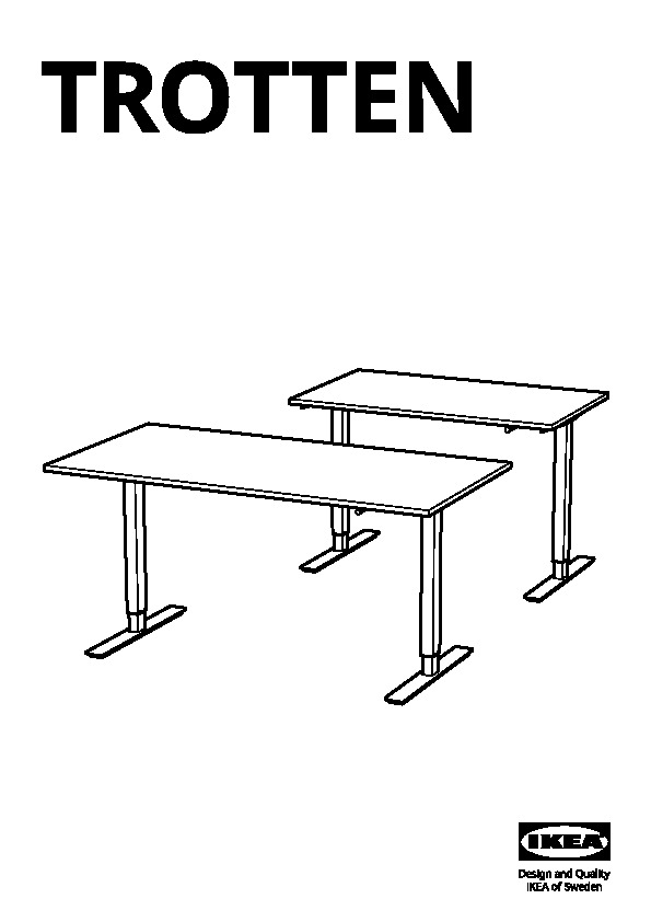 TROTTEN Underframe sit/stand f table top