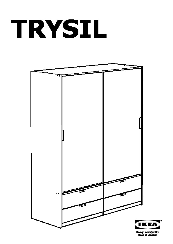 TRYSIL Armoire portes couliss/4tiroirs