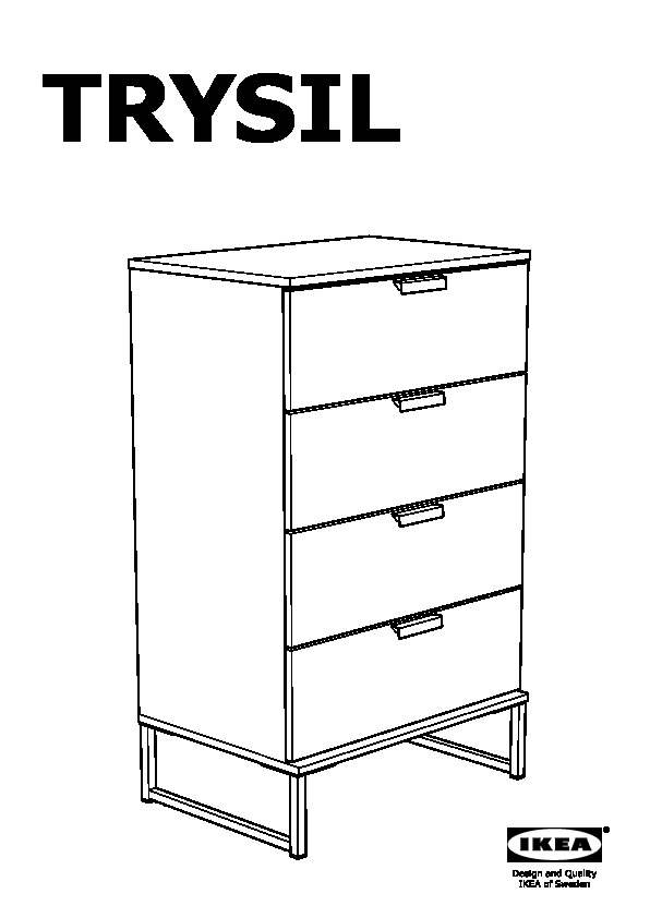 Trysil 4 Drawer Chest Dark Brown, Ikea Trysil Dresser