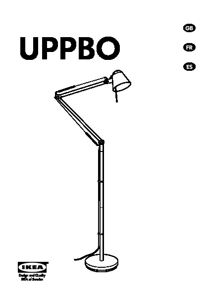UPPBO Floor/reading lamp with LED bulb