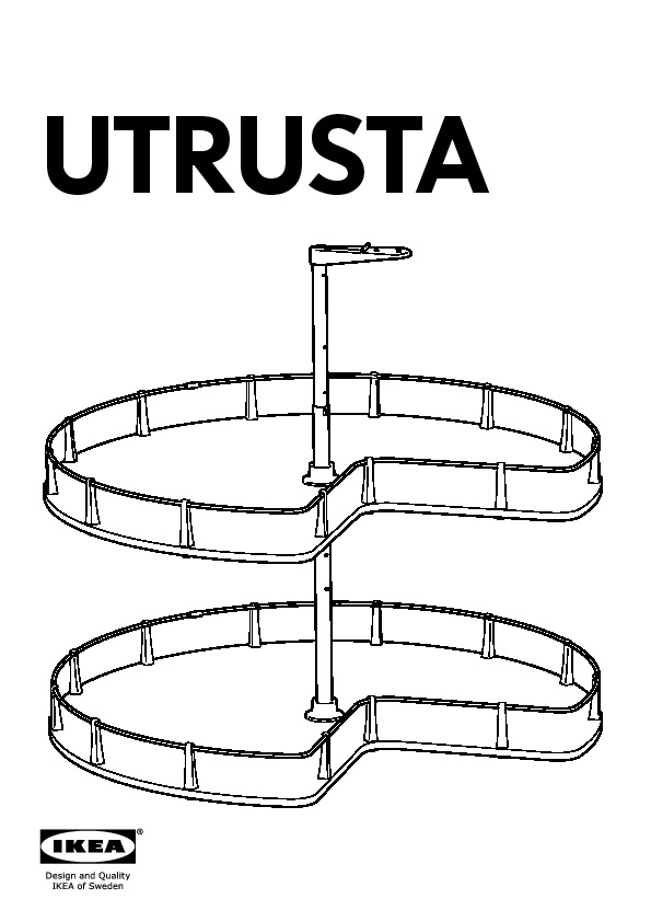 UTRUSTA corner base cabinet carousel