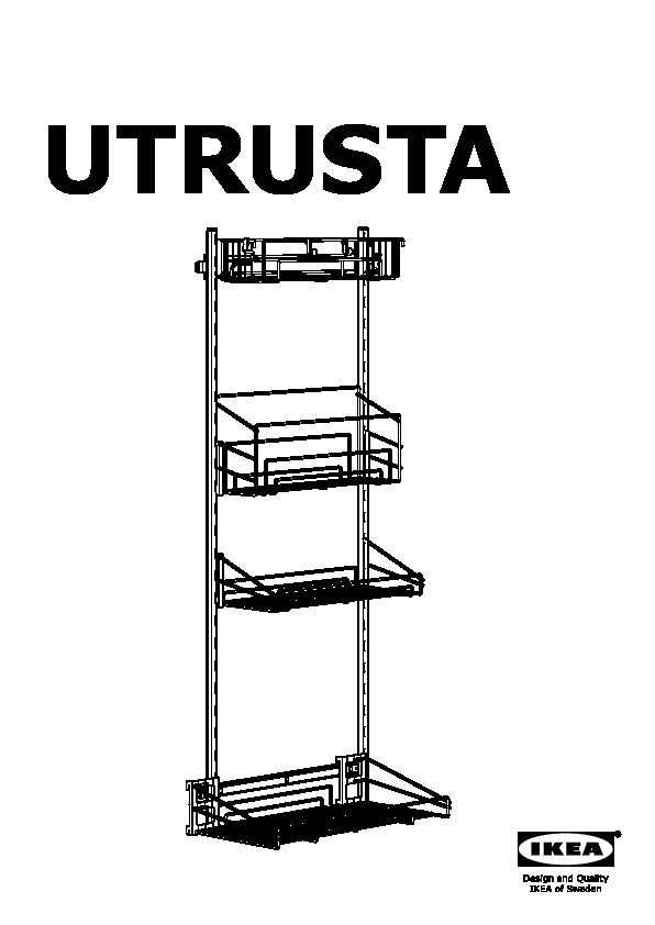 UTRUSTA Pull-out rack for cleaning supplies