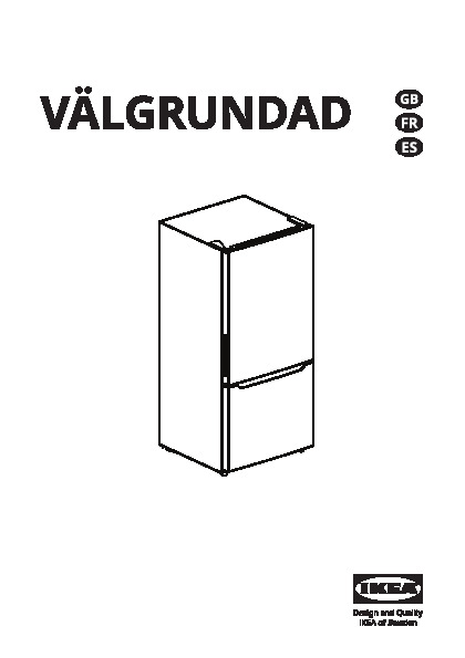 VÃLGRUNDAD Bottom-freezer refrigerator