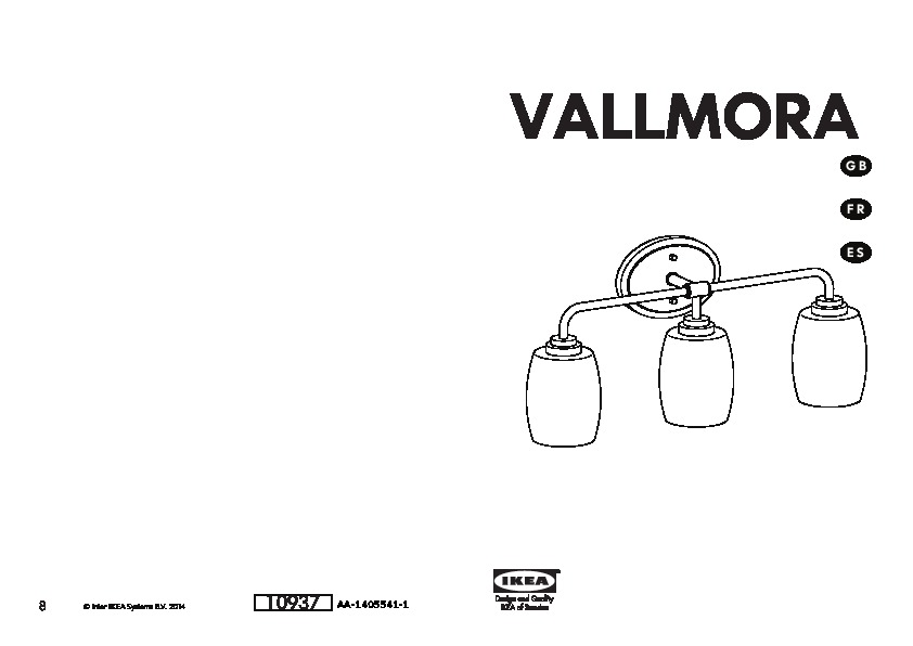 VALLMORA Wall lamp, 3-spots