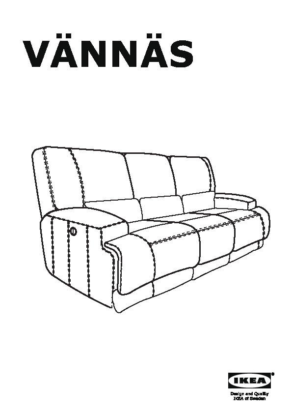 VÄNNÄS Sofa with adjustable seat/back