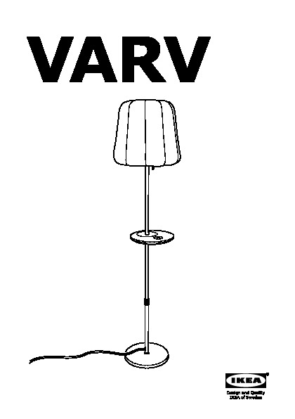 VARV Floor lamp w/charging,LED bulb