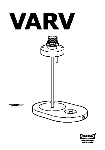 VARV Pied lampe table+stat charge s fil