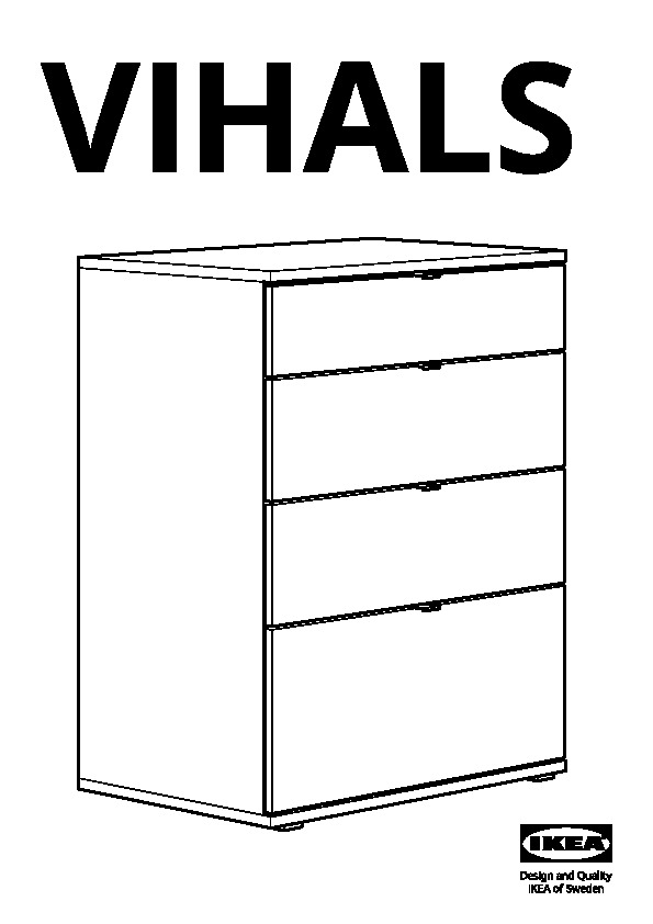 VIHALS Commode 4 tiroirs
