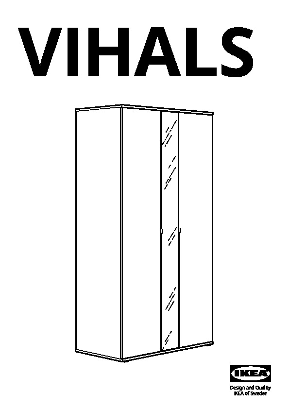 VIHALS Wardrobe with 2 doors