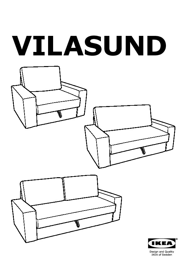 VILASUND two-seat sofa-bed frame