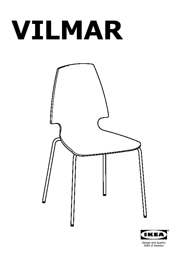 Vilmar Chair White Chrome Plated, Ikea Chair Dimensions