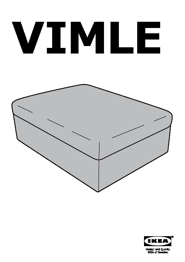 VIMLE cover for ottoman with storage